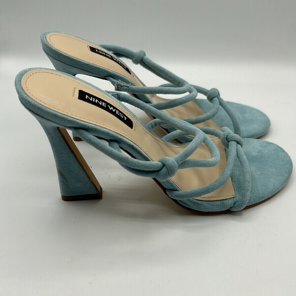 Nine West Light Blue Suede Strappy Slip On Heels Size 5.5 New with tags! - Picture 6 of 9